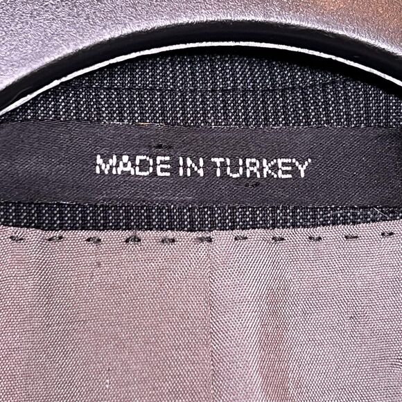 Hugo Boss Blazer Mens 44 Large Gray Stretch Virgin Wool Two Button Suit Jacket - Picture 3 of 13